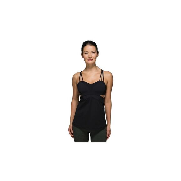 Lululemon Exquisite Tank II Black Mesh Cut Outs Strappy Luxtreme Sz 4 RARE - Picture 1 of 7